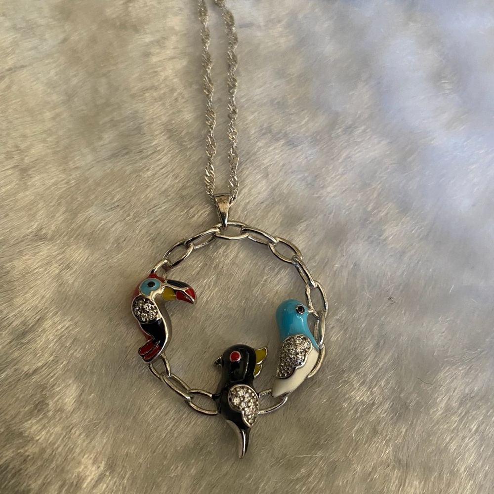 NWT! Parrot 925 Cote d’Argent Sterling Silver Pendant Necklace